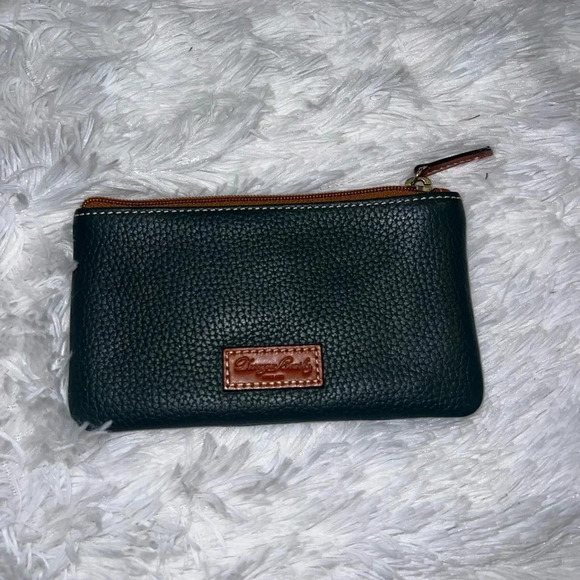 Dooney & Bourke Zip Card Wallet Dark Forest Green with ID Slot Leather - Picture 2 of 4